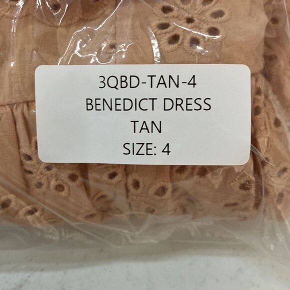 St. Roche Benedict Eyelet Sleeveless Midi Sun Dress Spaghetti Strap Organic Cott - Picture 7 of 16